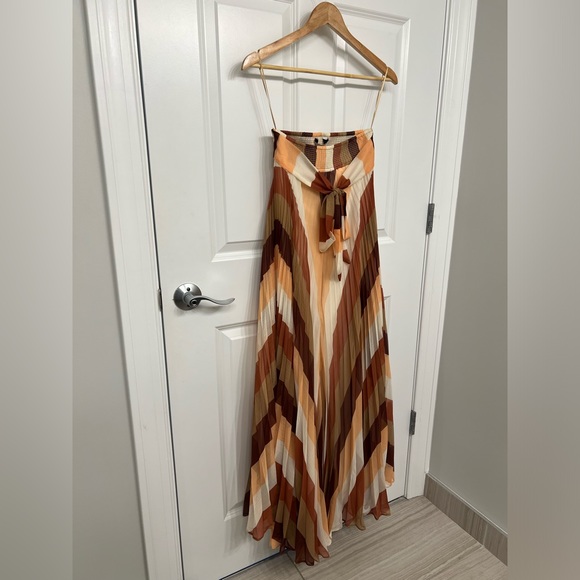 NWT Anthropologie Strapless Striped Wide Leg Jumpsuit - Picture 4 of 11